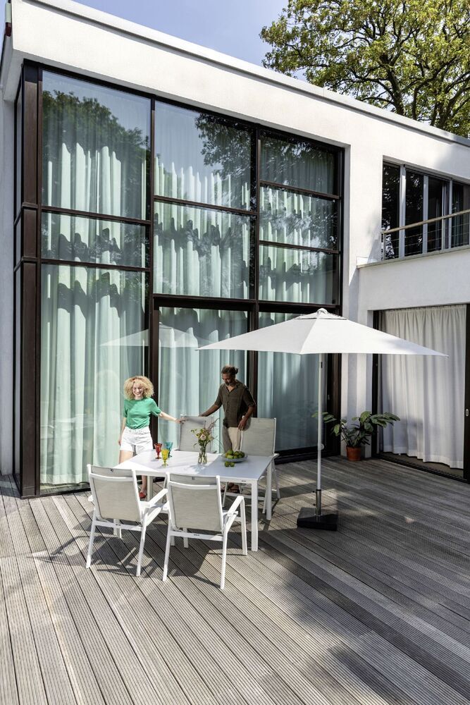 Aluminijasti zložljivi stol KETTLER BASIC PLUS - bela / svetlo siva