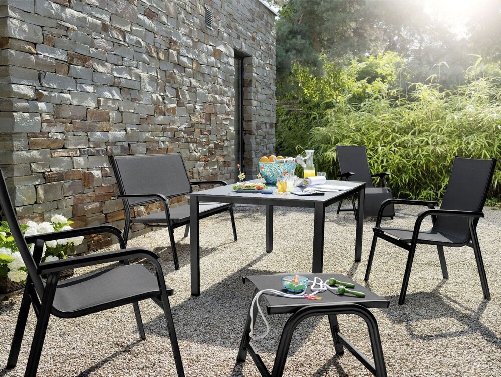 KETTLER BASIC PLUS aluminijasti zložljivi stol - antracit / antracit