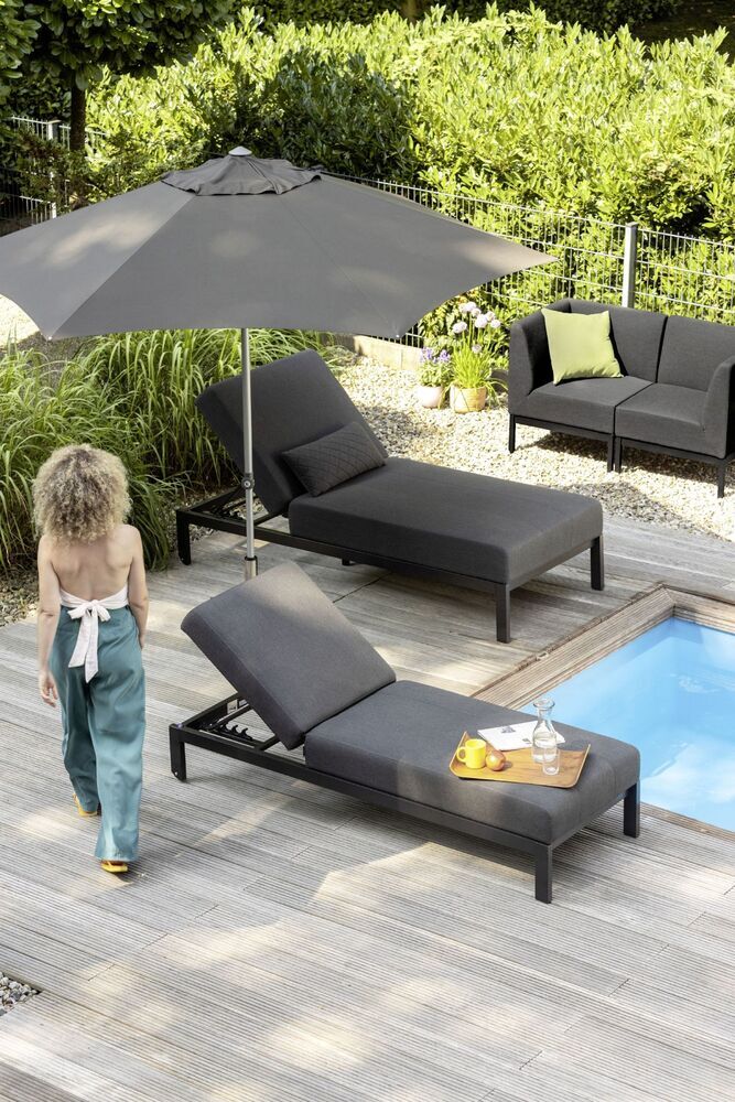 Aluminijasti ležalnik KETTLER PURE - antracit / sunbrella® antracit