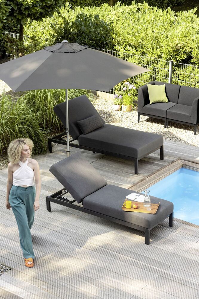 Aluminijasti ležalnik KETTLER PURE - antracit / sunbrella® antracit