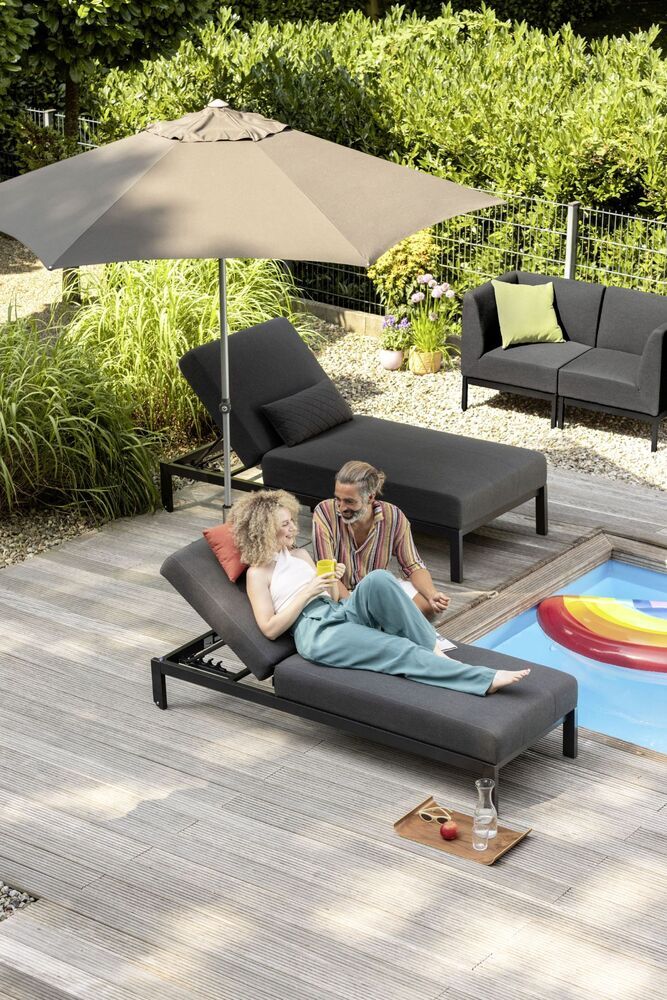 Aluminijasti ležalnik KETTLER PURE - antracit / sunbrella® antracit