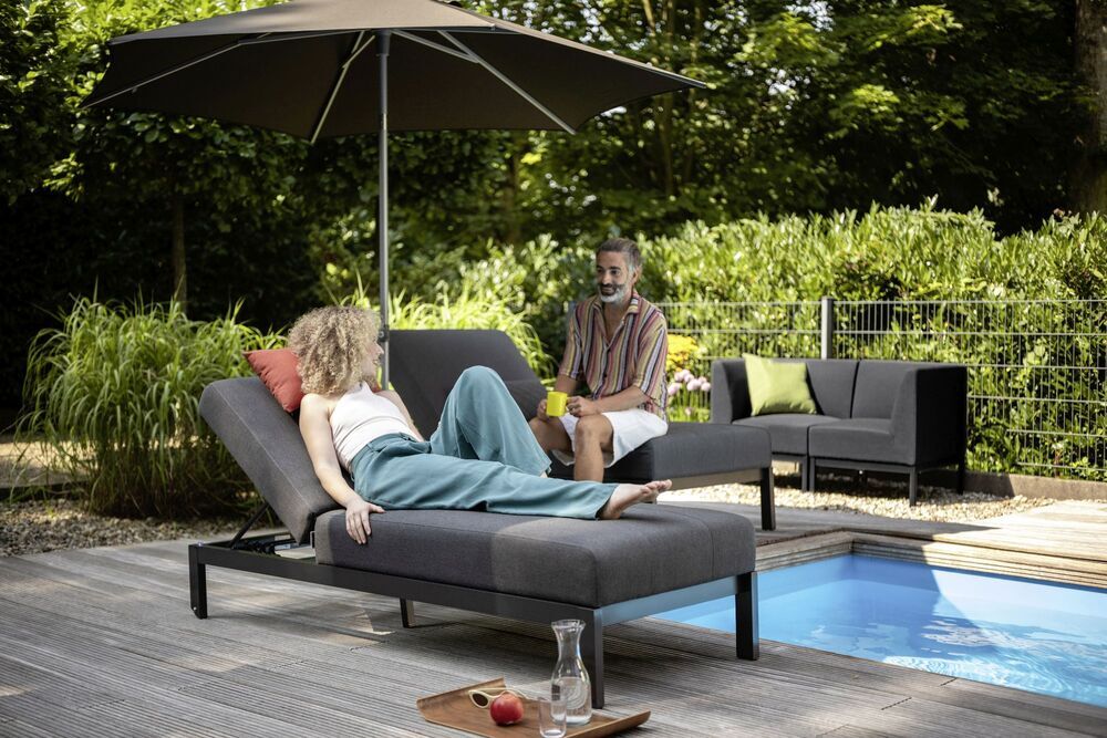 Aluminijasti ležalnik KETTLER PURE - antracit / sunbrella® antracit