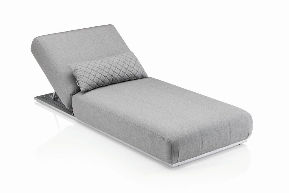 0105314 7100 ego sonnenliege silber grau meliert kissen gesteppt