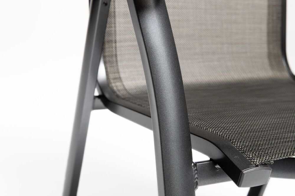 KETTLER MEMPHIS TEAK zložljiv aluminijast fotelj z naslonjali iz tikovine - antracit / bronz