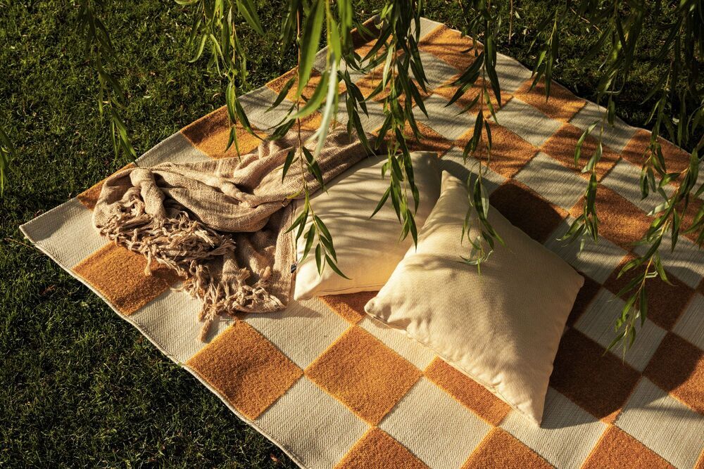 KETTLER CUBE zunanja preproga 160x230 cm - bež / rumena