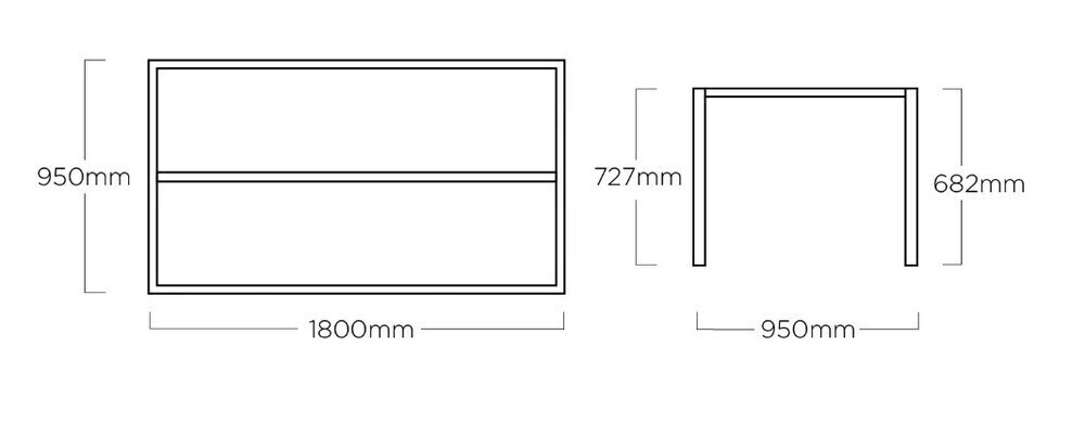 KETTLER Okvir za mizo CUBIC 180x95 cm - antracit mat