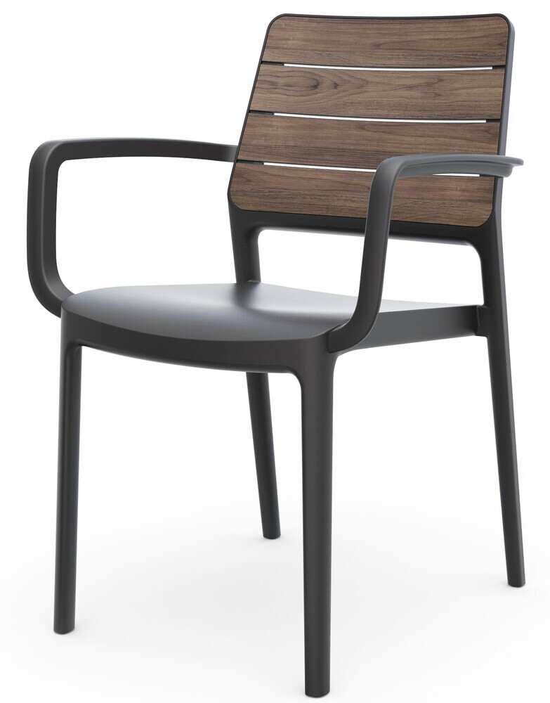 porto armchair graphite walnut