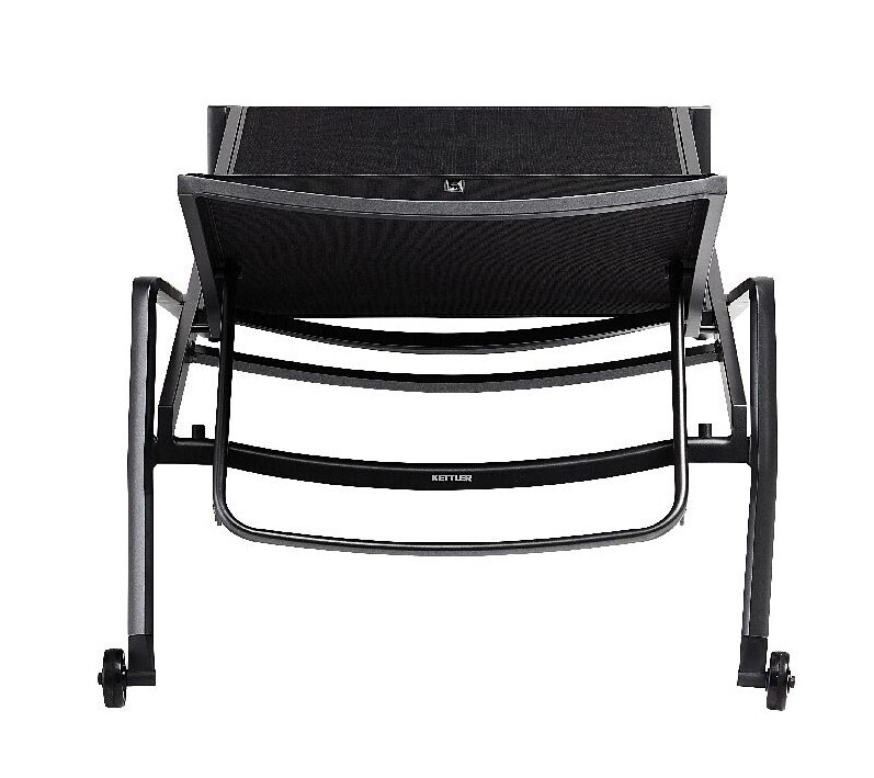KETTLER DIAMOND aluminijasti ležalnik s tikovimi nasloni za roke - antracit / antracit