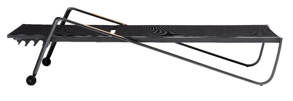 KETTLER DIAMOND aluminijasti ležalnik s tikovimi nasloni za roke - antracit / antracit