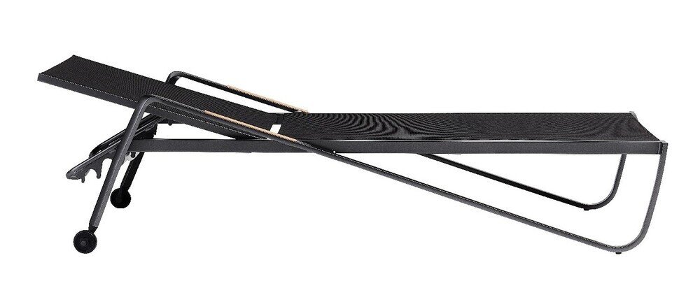 KETTLER DIAMOND aluminijasti ležalnik s tikovimi nasloni za roke - antracit / antracit