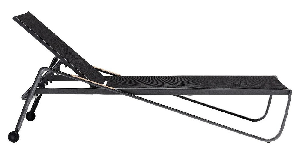 KETTLER DIAMOND aluminijasti ležalnik s tikovimi nasloni za roke - antracit / antracit