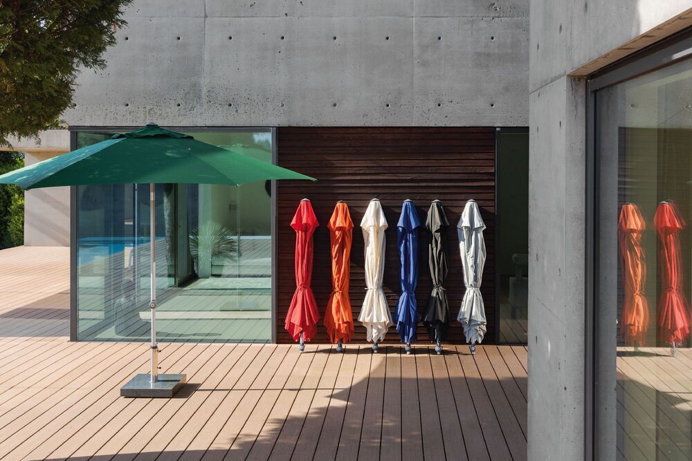 Sončnik KETTLER EASY PUSH ø 300 cm - mat antracit/svetlo siva - vodoodporen