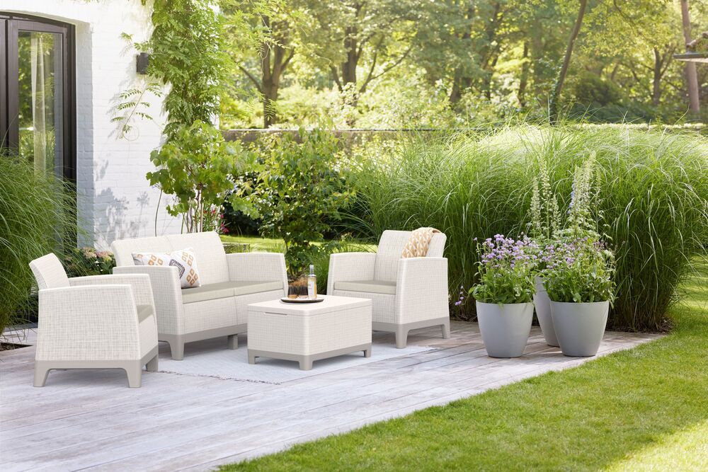 SCANDI FORMA SET 3 SEDEŽI - Kamnito siva/mehko bela