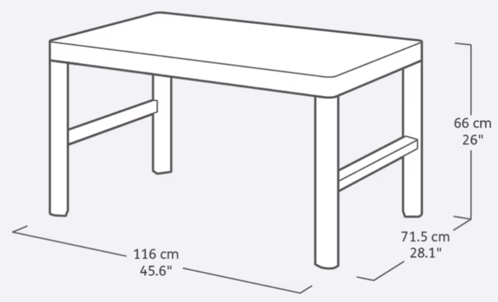 DECO LYON miza iz ratana - Oreh/grafit