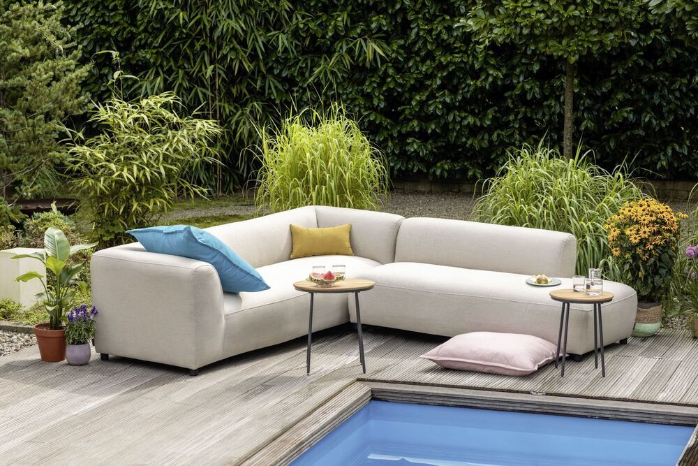 KETTLER TRIBE stol Ø 50 cm - antracit / tikovo drvo