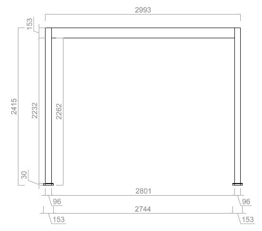 Bioklimatska pergola ECO 3x3 m, jeklena - prostostoječa