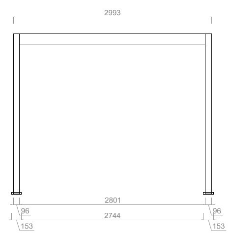 Bioklimatska pergola ECO 4x3 m, jeklena - prostostoječa