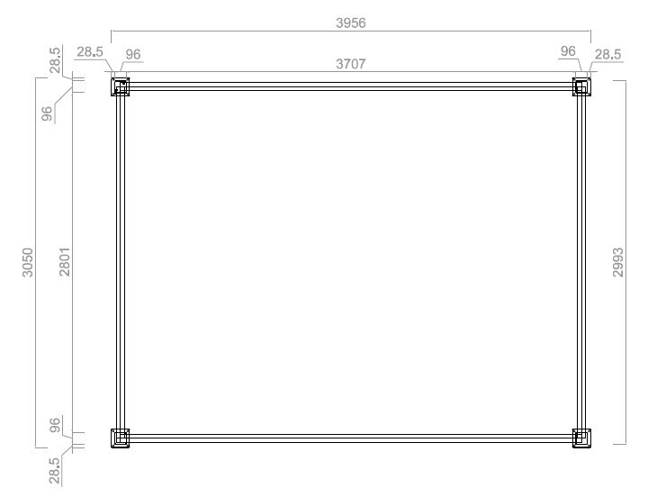 Bioklimatska pergola ECO 4x3 m, jeklena - prostostoječa