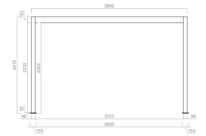 Bioklimatska pergola ECO 4x3 m, jeklena - prostostoječa