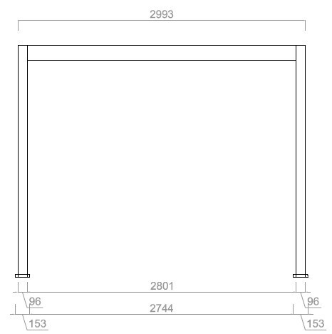Bioklimatska pergola ECO 6x3 m, jeklena - prostostoječa