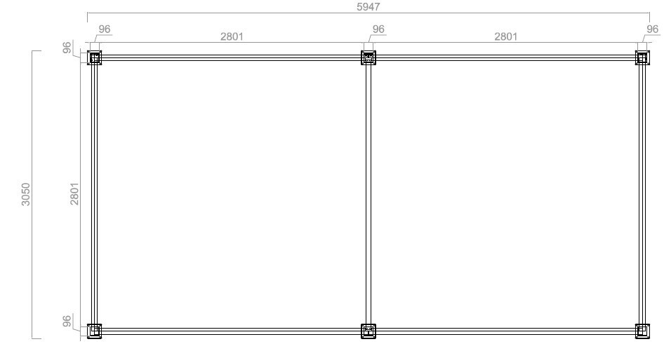 Bioklimatska pergola ECO 6x3 m, jeklena - prostostoječa