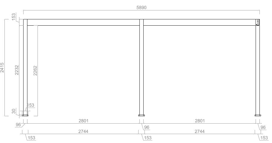 Bioklimatska pergola ECO 6x3 m, jeklena - prostostoječa