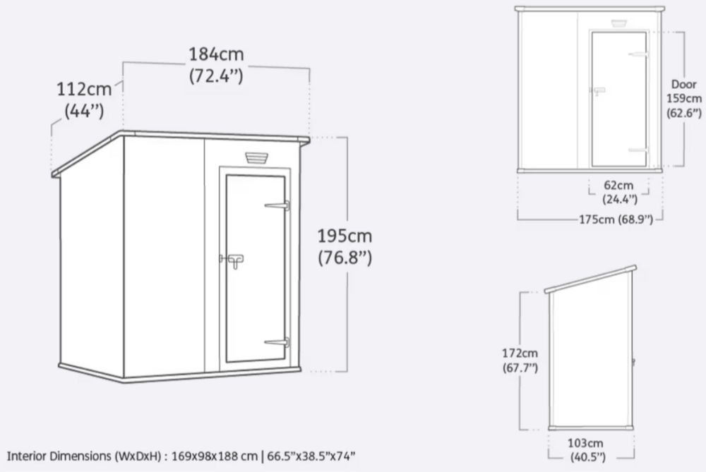Zahradní domek ESSENTIAL 6x4 tmavě šedá/černá Rojaplast (foto 9)