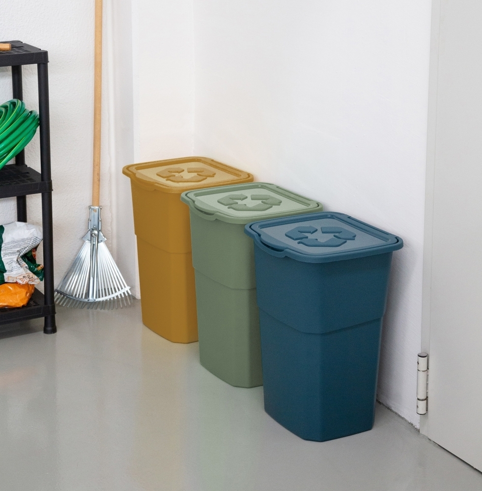 Zahradní souprava DEA HOME ECO 3 odpadkových košů na tříděný odpad 3x 50 L Rojaplast (foto 10)